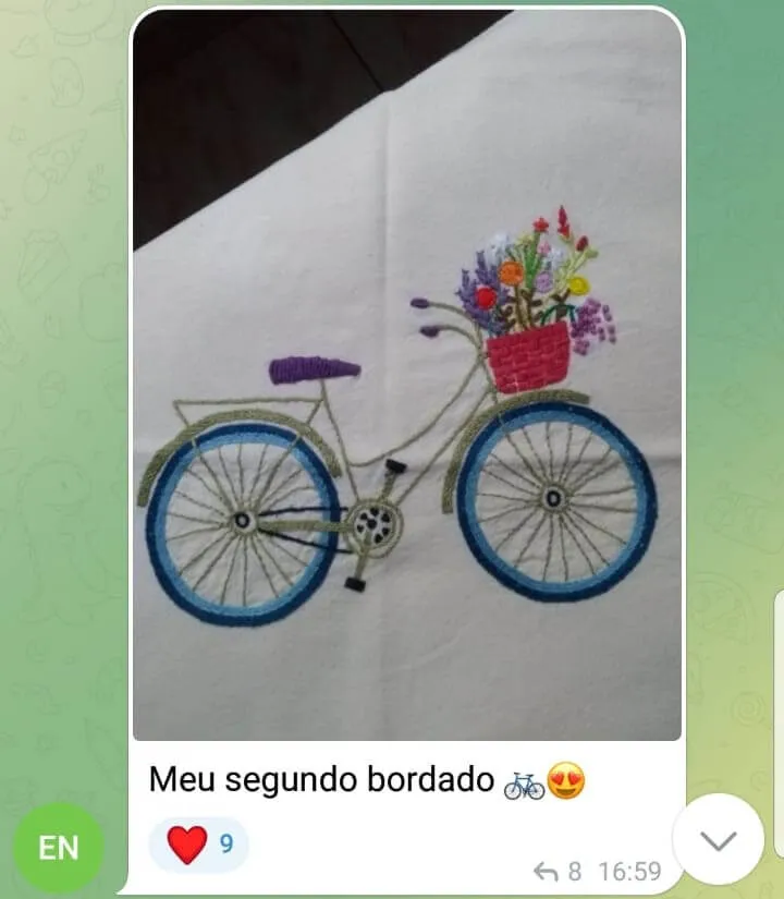 Bordado feito por Juliana Almeida