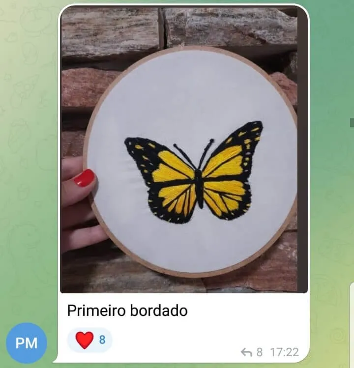 Bordado feito por Beatriz Carvalho