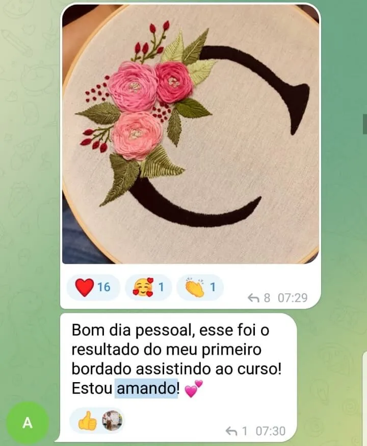 Bordado feito por Larissa Mendes