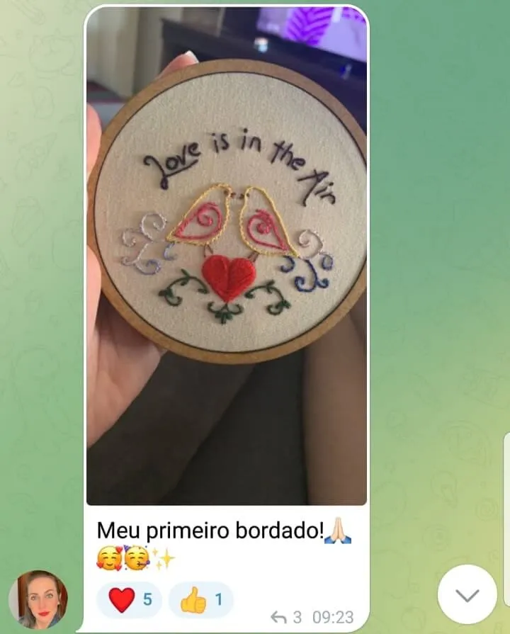 Bordado feito por Patrícia Oliveira